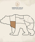 Styckningsschema björnkött för bogstek som du kan köpa online hos Swedish Wild